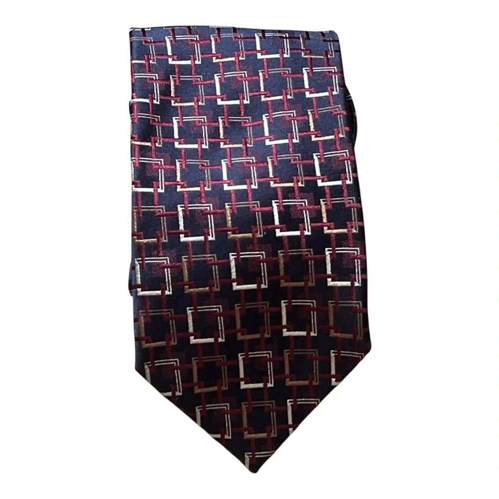Ermenegilda Zegna Geometric Silk Made‎ in Italy Neck Tie KD1